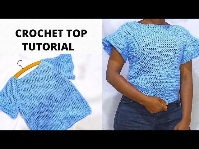 Video thumbnail for Easy Crochet Top - How To Crochet A Ruffled Sleeve Summer Top Tutorial