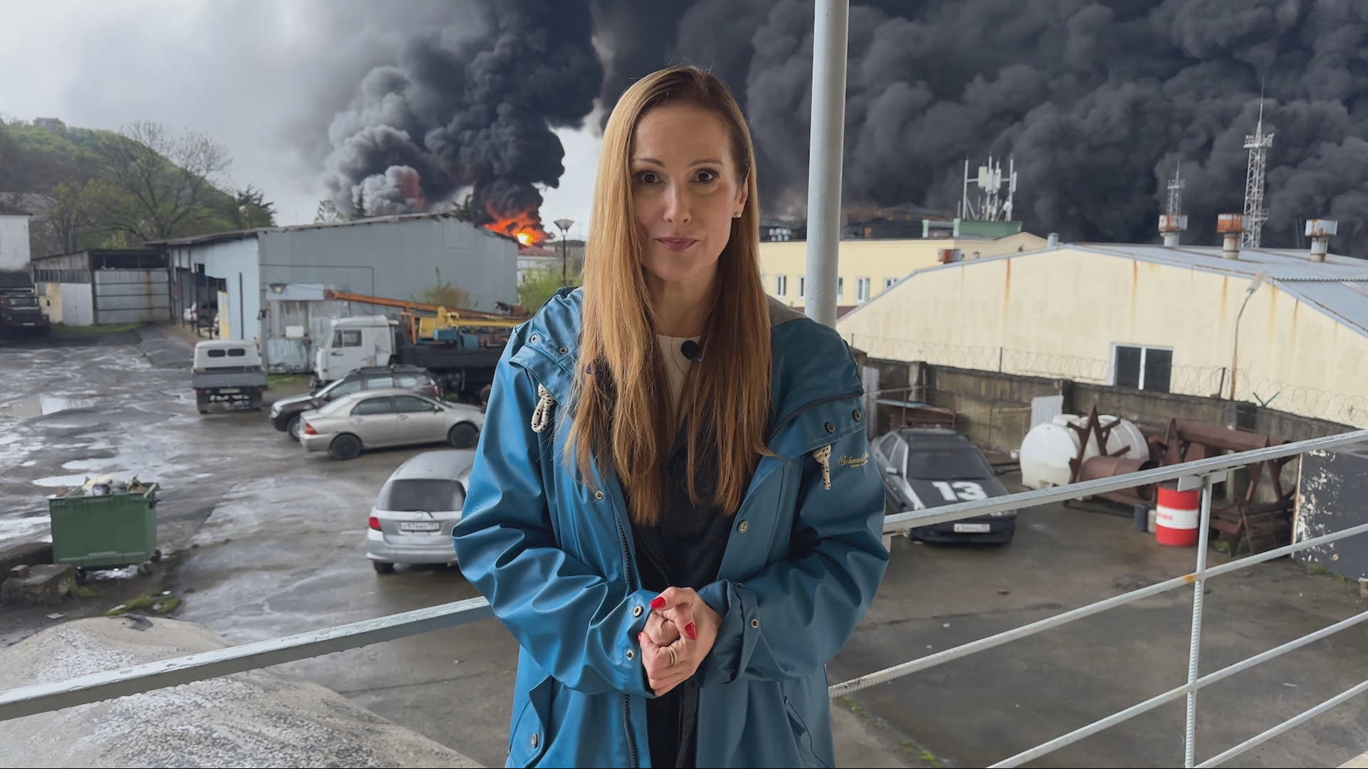 Video thumbnail for Russia’s Tuapse oil refinery still ablaze a week after Ukrainian drone attack