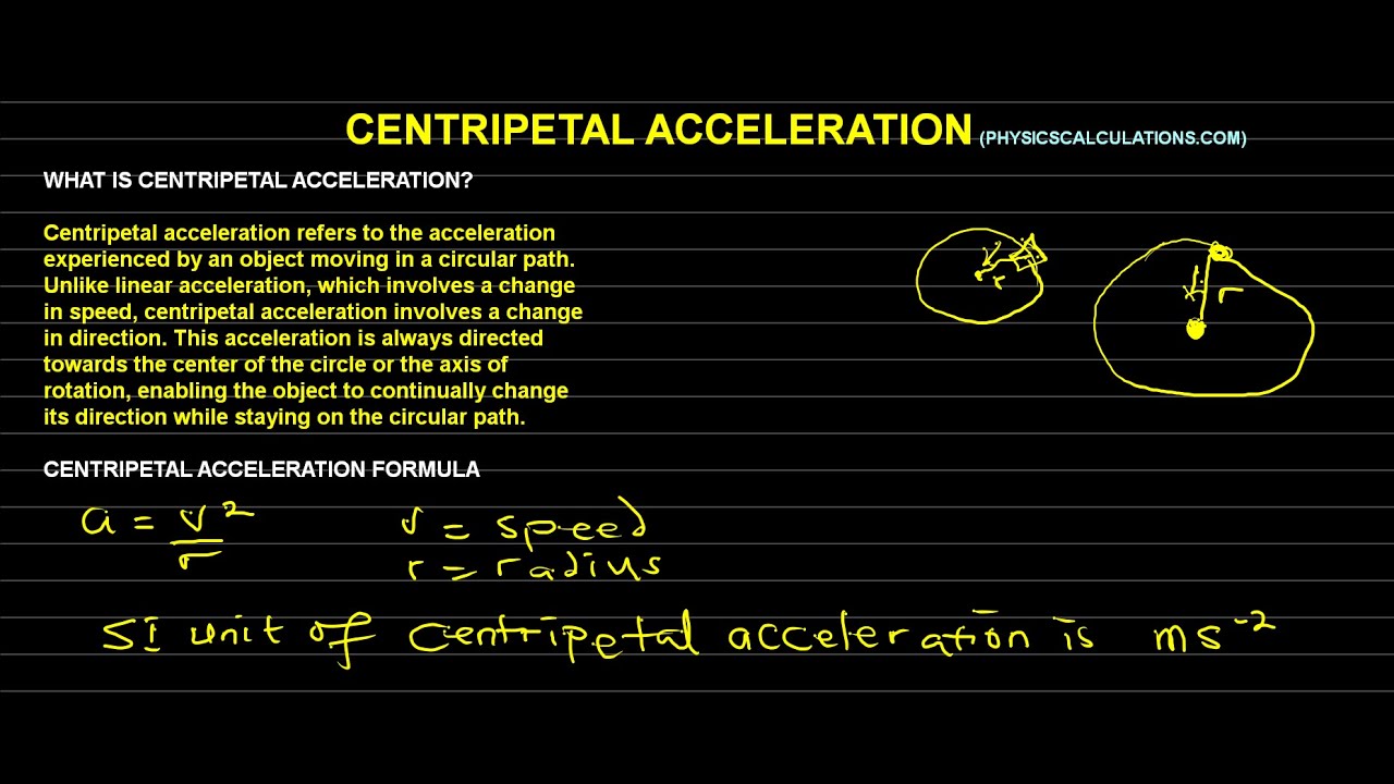 'Video thumbnail for CENTRIPETAL ACCELERATION: Definition, Formula, and Solved Problems'