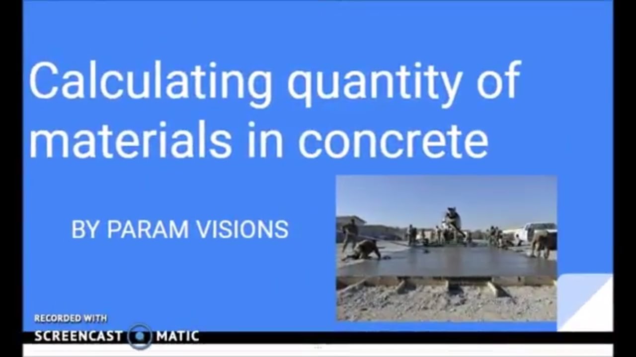 'Video thumbnail for Calculating quantity of materials in the concrete./How to calculate materials in concrete'