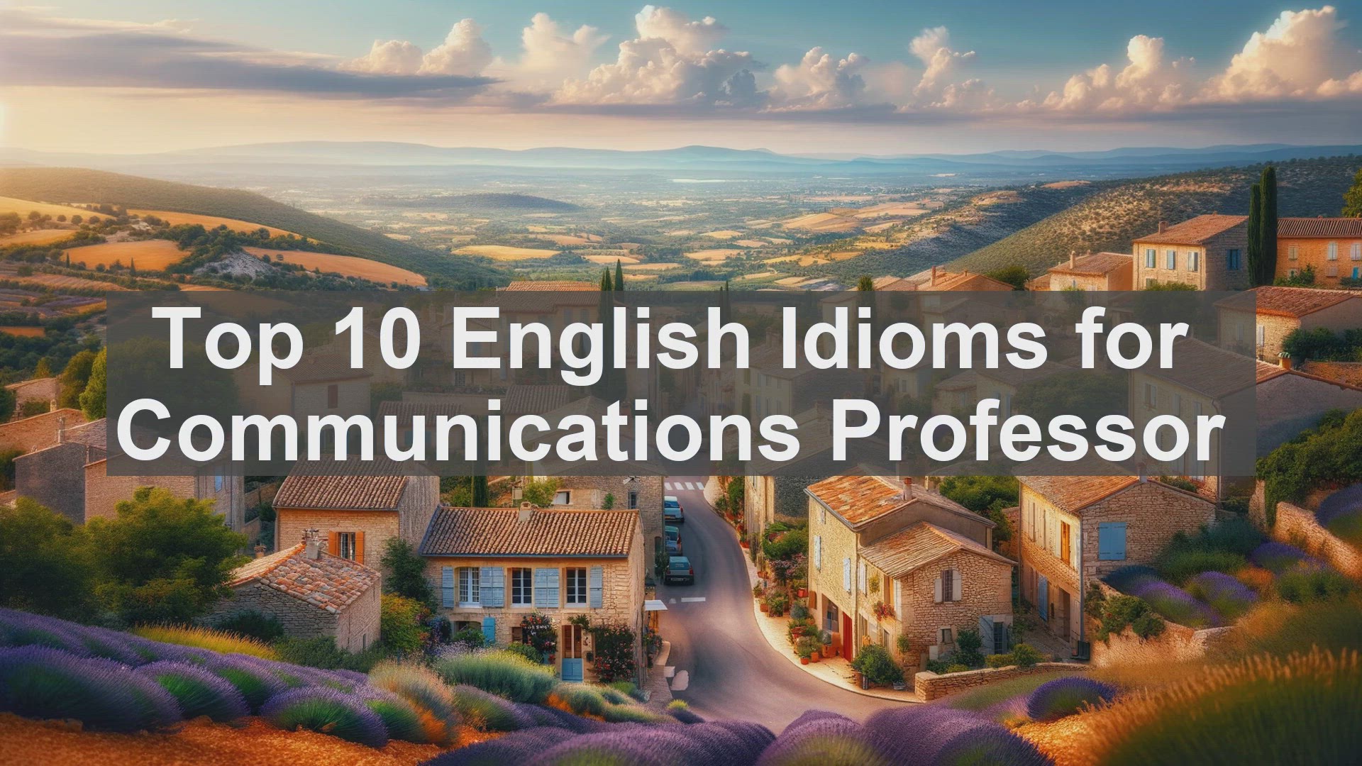 'Video thumbnail for Top 10 English Idioms for Communications Professor'