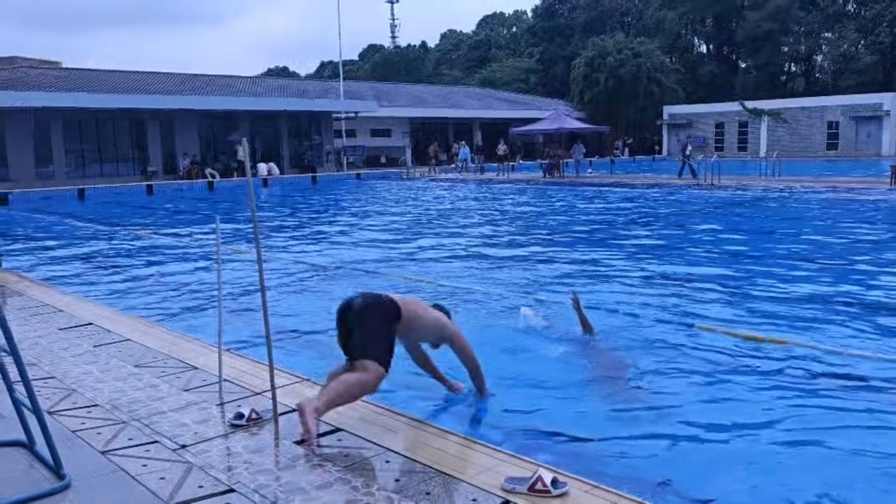 Video thumbnail for Hilarious Pool Rescue Fail: Lifeguard Slips and Falls In!
