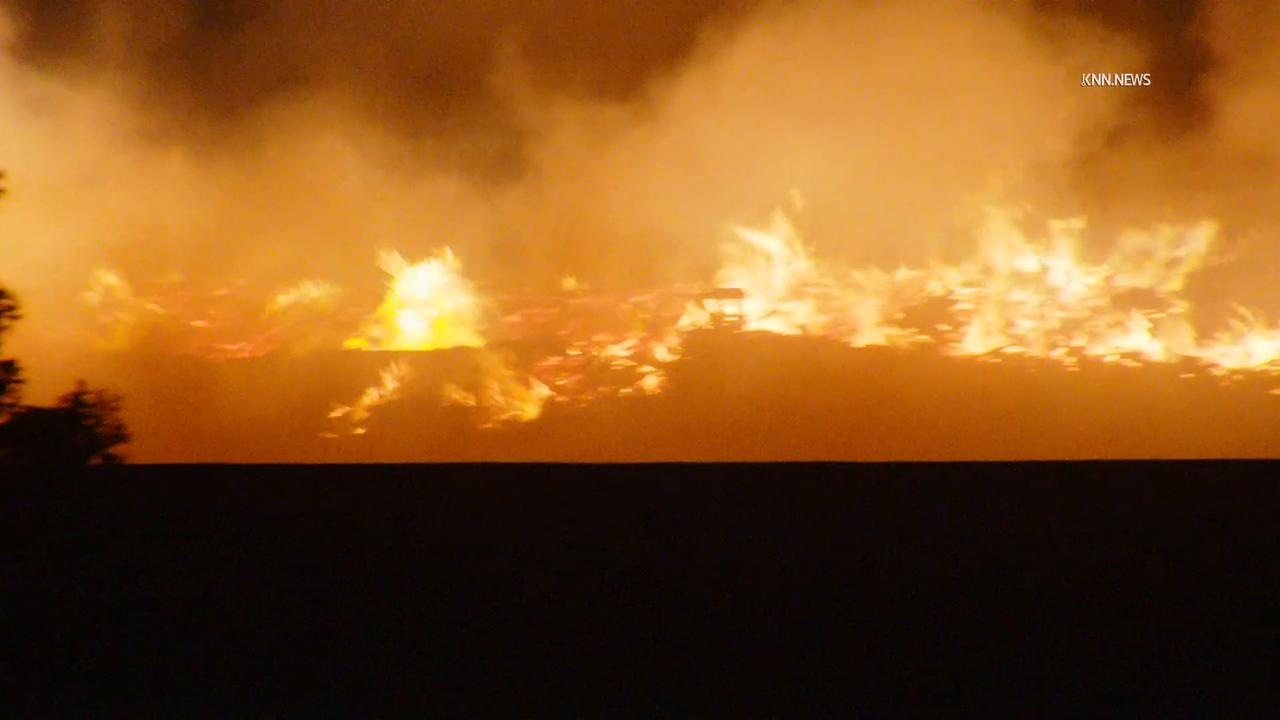 Video thumbnail for US, Los Angeles: Ontario Firefighters Respond to Large Mulch Fire Overnight B Roll Part 2.
