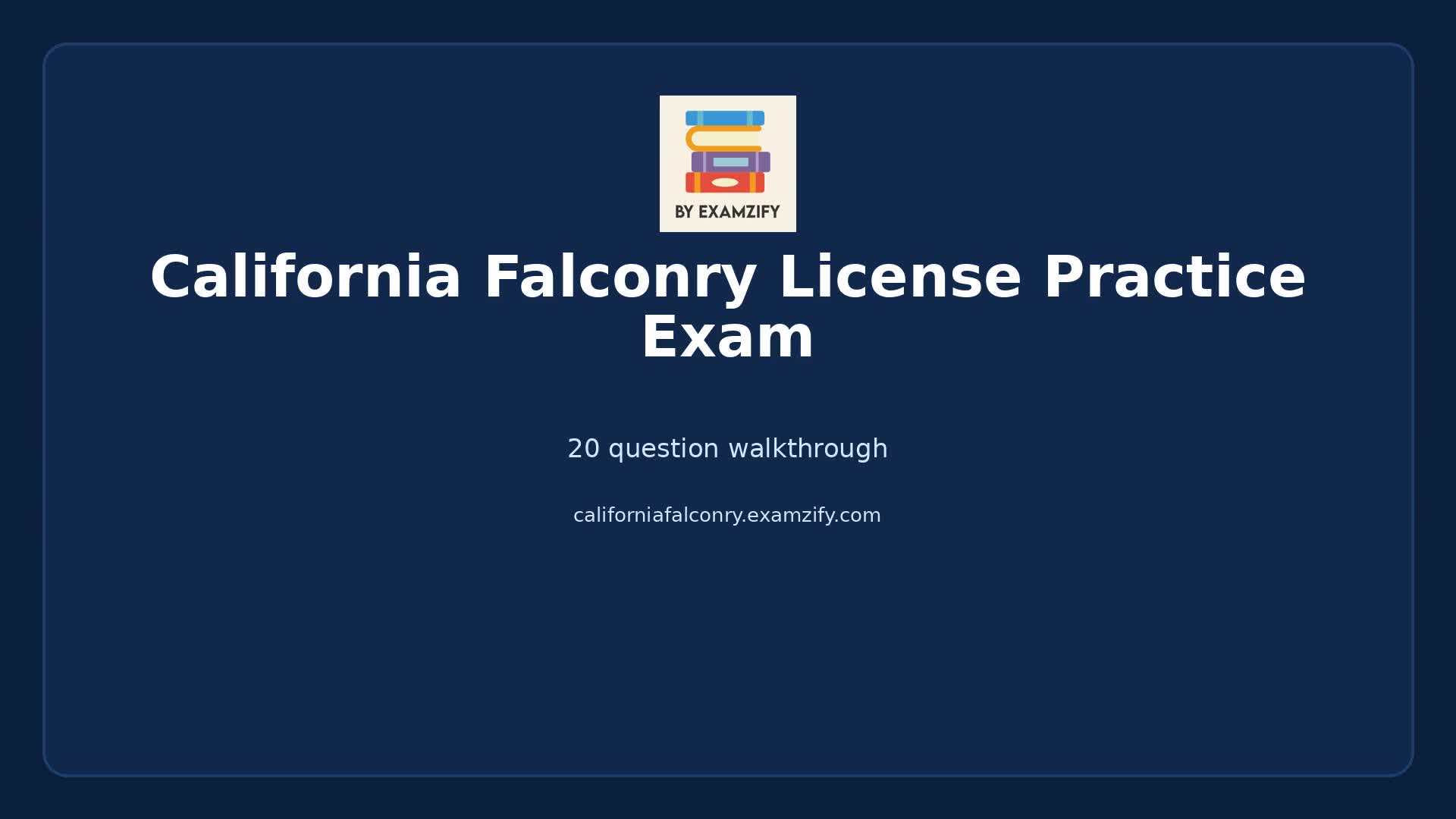 Video thumbnail for California Falconry License Practice Exam