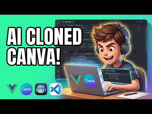 Video thumbnail for I Built Vue.js Canva Clone Full Stack App in Browser Using Github Copilot AI in VSCode