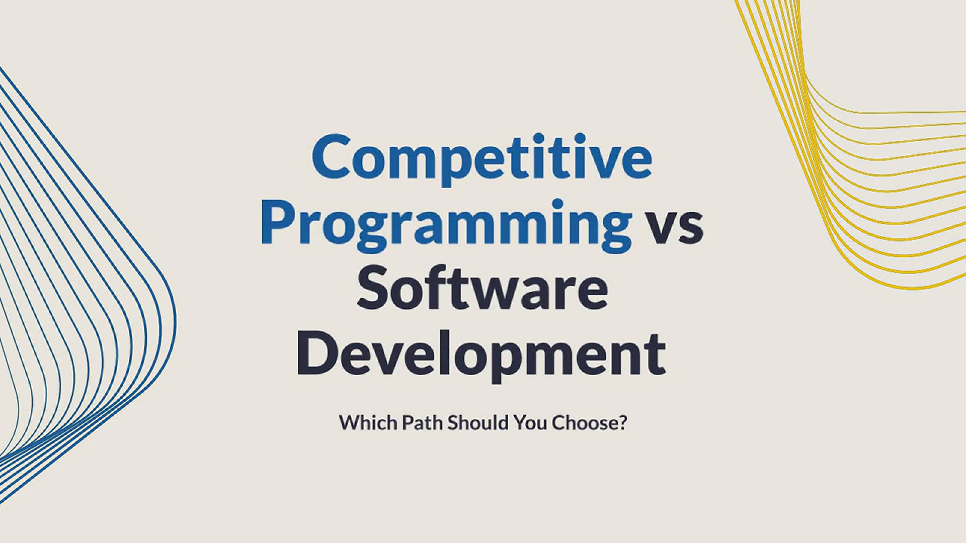 'Video thumbnail for Competitive Programming vs Software Developmentd video'