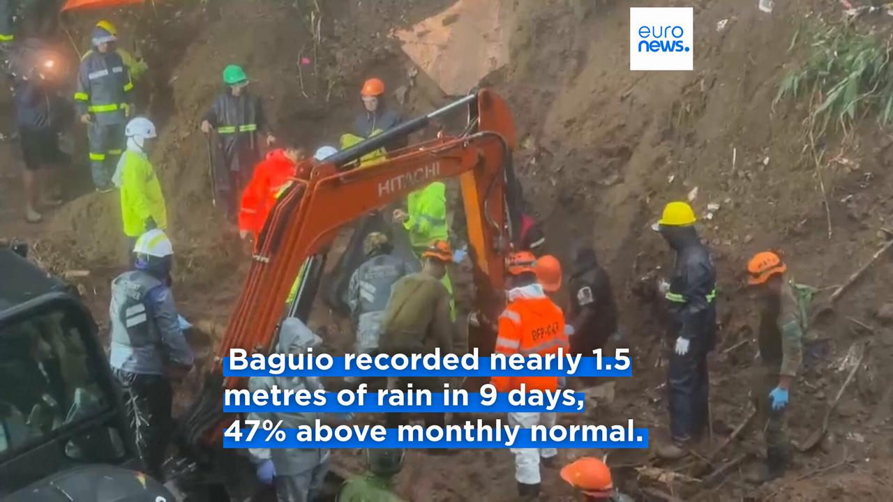 Video thumbnail for Days of heavy rain leave at least 13 dead in Philippines, rescuers say