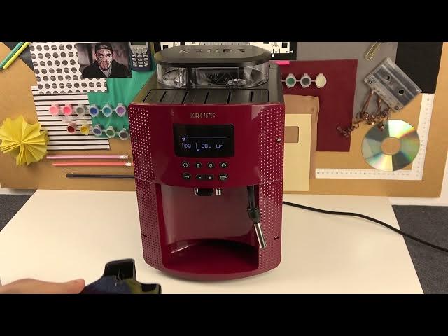 Video thumbnail for How to Empty Coffee Grounds on KRUPS EA Roma 815 Coffee Machine -Krups Coffee Maker Maintenance