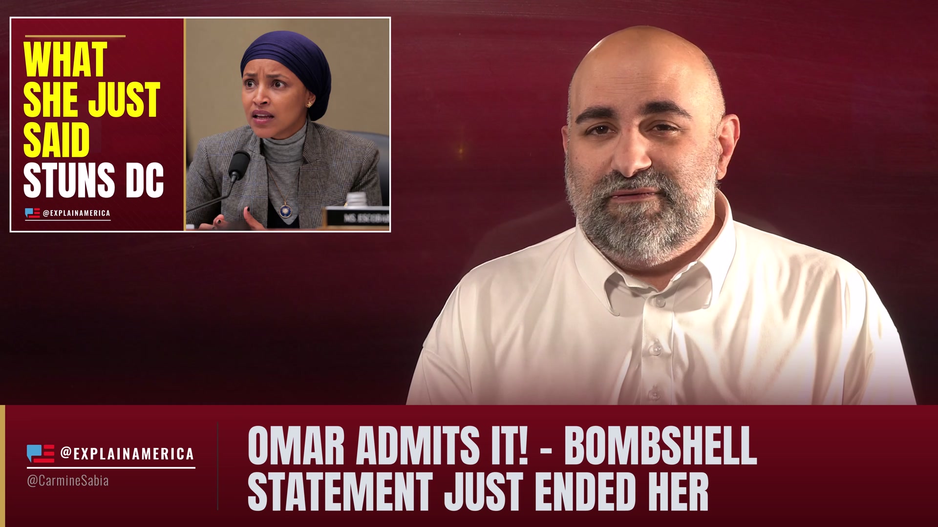 Video thumbnail for Omar ADMITS IT! - Bombshell Statement Just Ended Her