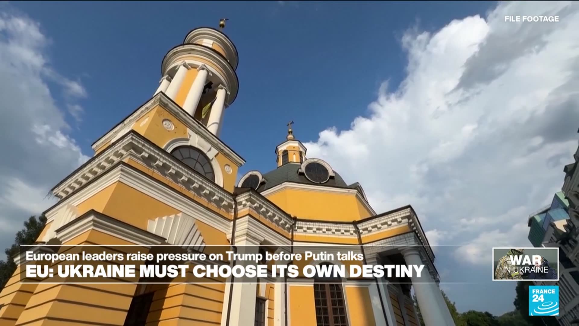 'Video thumbnail for EU leaders say Ukraine must 'decide its own future' ahead of Trump-Putin meeting'