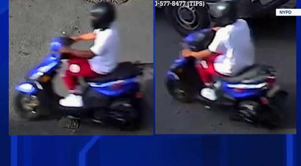 Video thumbnail for Moped rider snatches chain from 72-year-old woman in Bedford Park