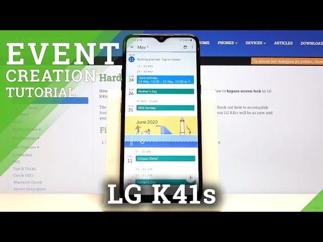 Video thumbnail for LG K41s and Calendar Application - Add Event