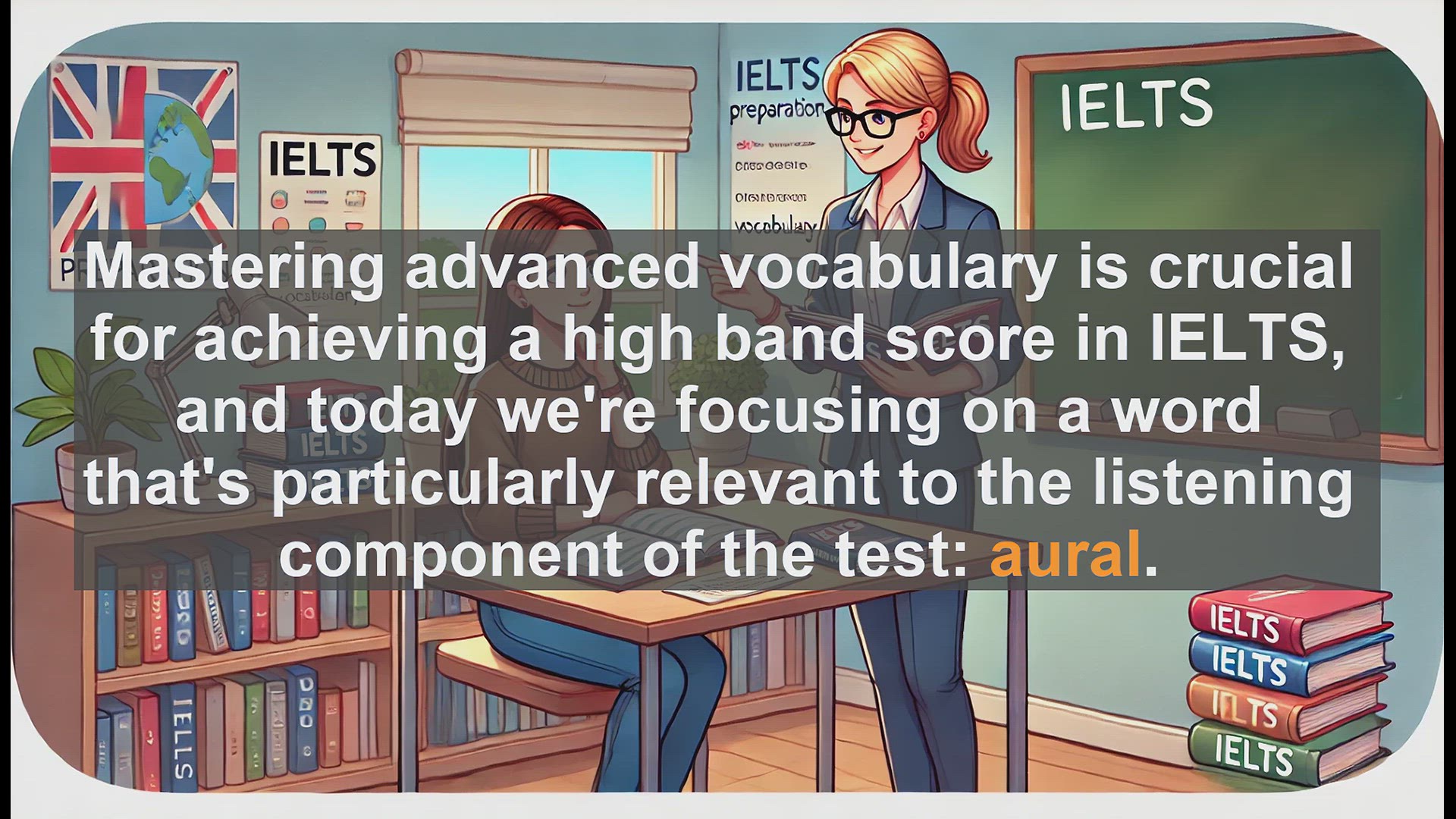 'Video thumbnail for 5000 Must Know IELTS 8.0 Vocabulary - IELTS Vocabulary: Understanding and Using 'Aural' Correctly'