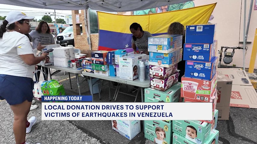 Video thumbnail for Venezuelan communities on Long Island collect supplies for relief efforts following earthquake
