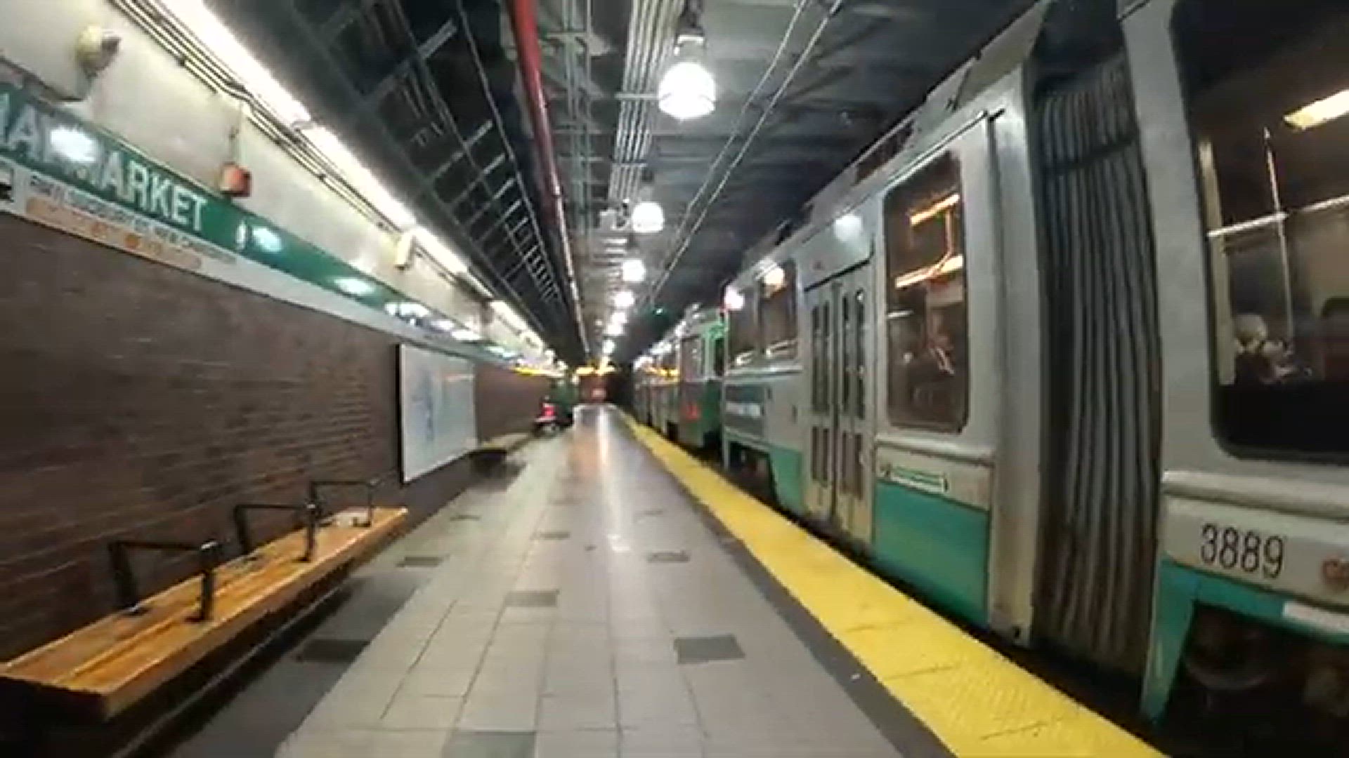 'Video thumbnail for Boston Subway Station Haymarket: Walk Through Boston, Massachusetts Public Transportation'