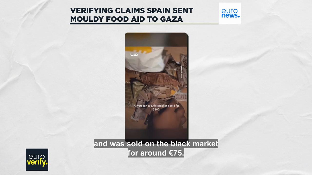 Video thumbnail for Verifying claims Spain sent humanitarian supplies in bad condition to Gaza