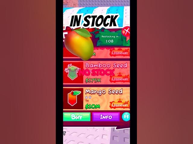 Video thumbnail for MANGO SEED IN STOCK 🥭 GARDEN HORIZONS #roblox #robloxlive #gardenhorizons #shortsfeed #shorts