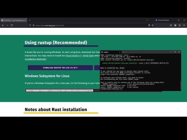 Video thumbnail for How to install Rust on Debian 12