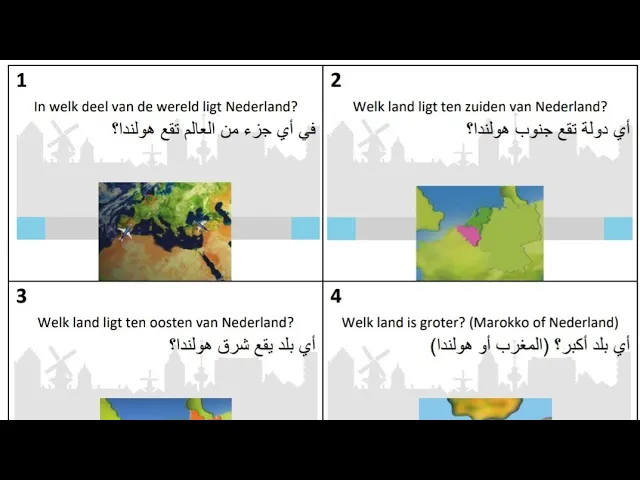 Video thumbnail for Kennis van de Nederlandse samenleving - 100 vragen en antwoorden met Arabische vertaling
