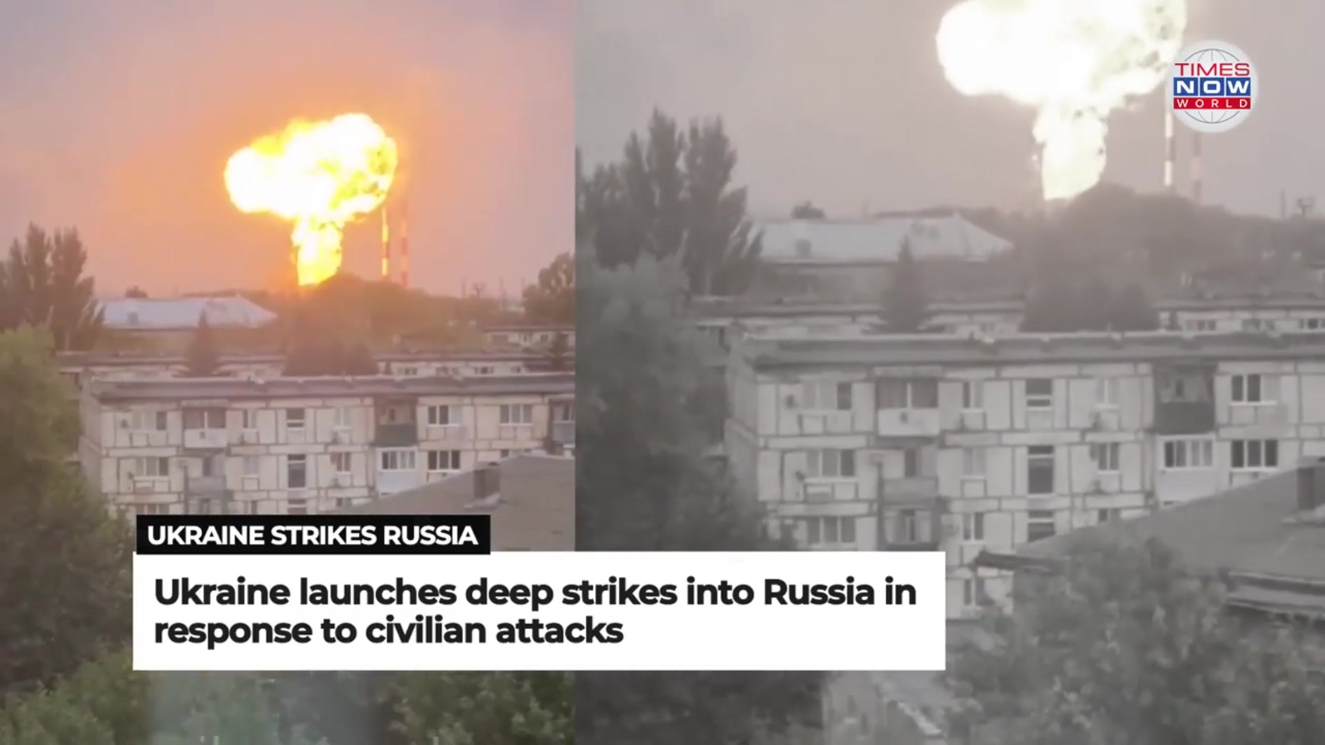 'Video thumbnail for Russian Refinery In Flames After Precise Ukrainian Drone Strike  | Times Now World'