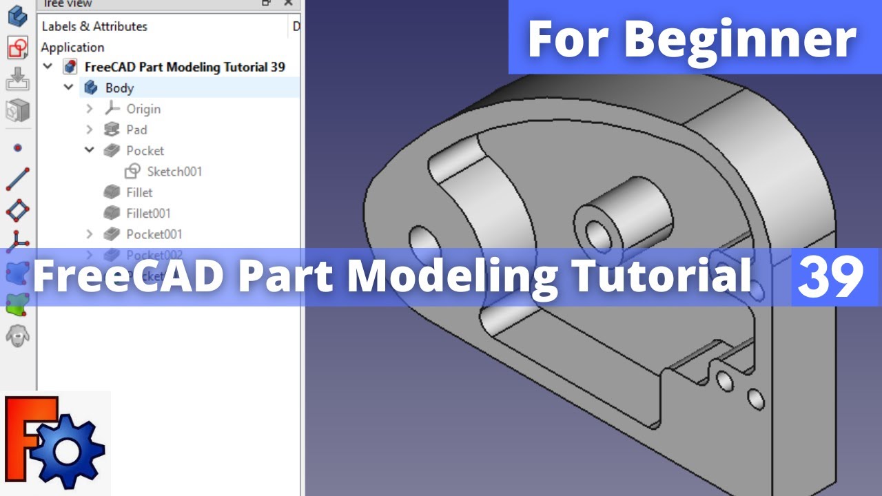 'Video thumbnail for FreeCAD Part Modeling Tutorial 39  | FreeCAD Tutorial | FreeCAD Part Design | Mechnexus |'