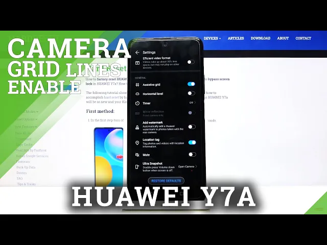 Video thumbnail for How to Manage Camera Grid Lines in HUAWEI Y7A – Apply Helper Lines