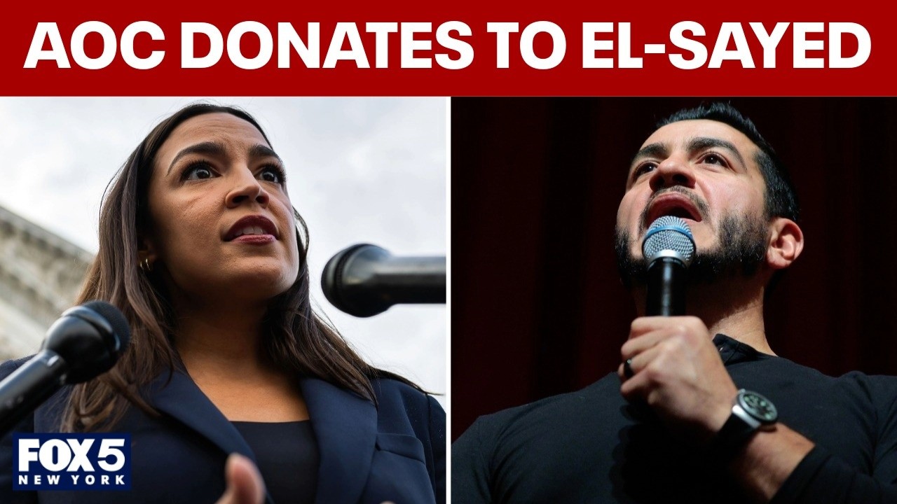 Video thumbnail for AOC donates $1M to Michigan candidate El-Sayed