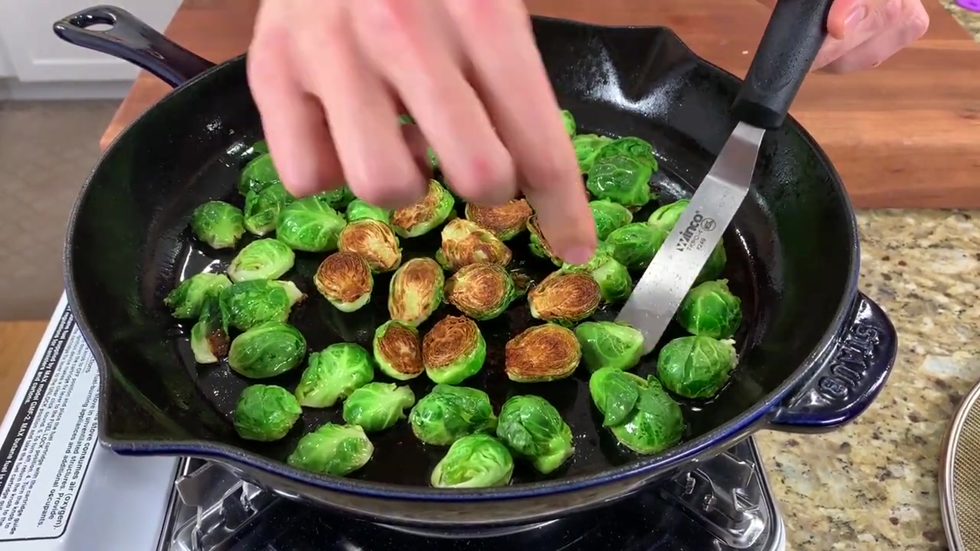 Video thumbnail for Crispy Brussels Sprouts Two Ways..In The Pan   Oven    Bobby s Kitchen Basics(720P HD)