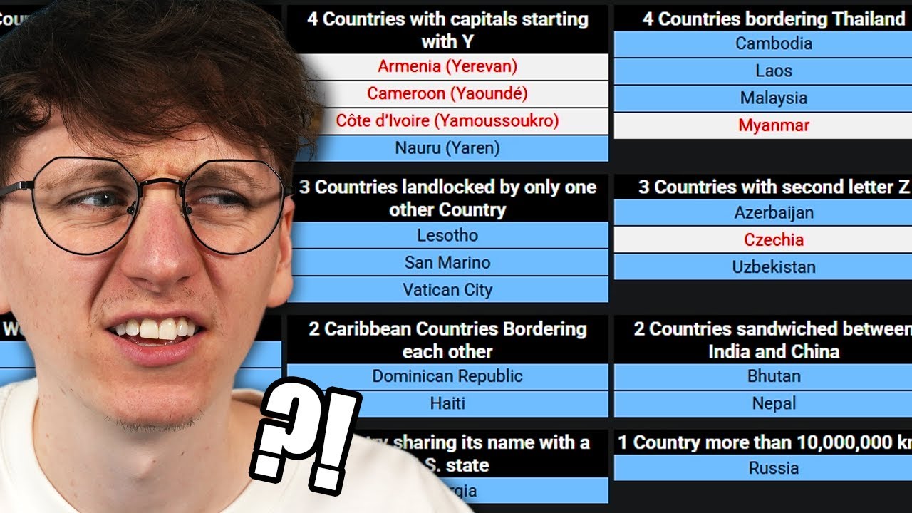 Video thumbnail for I Tried The Hardest Country Quizzes EVER