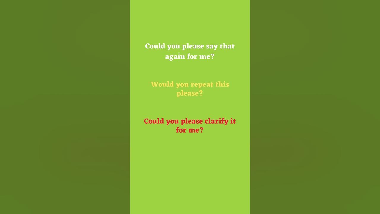 'Video thumbnail for Ask for Clarification in English Part 1'