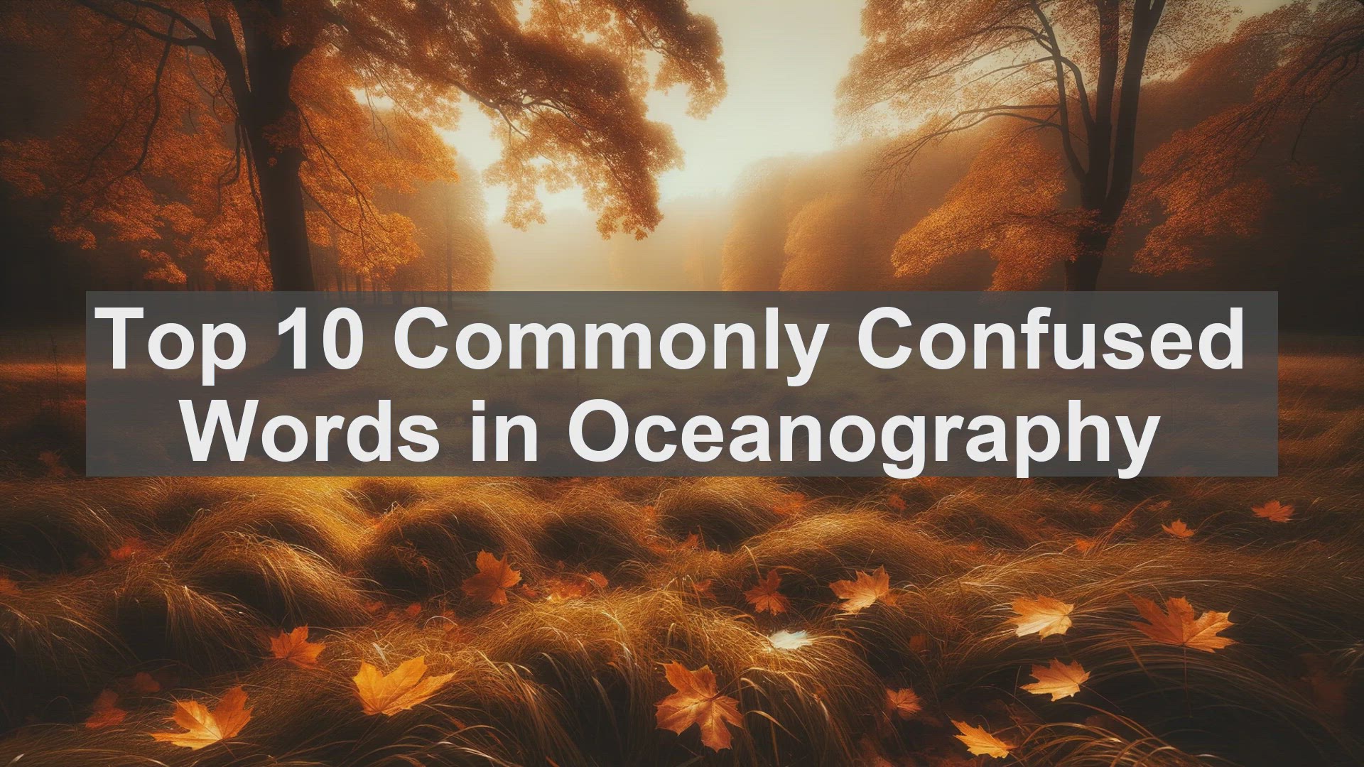 'Video thumbnail for Top 10 Commonly Confused Words in Oceanography'