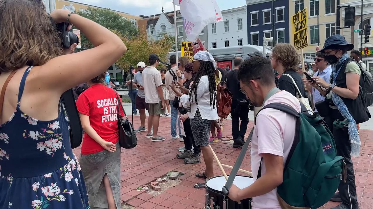 Video thumbnail for US: “Guard Out of DC” protesters rally in Washington.
