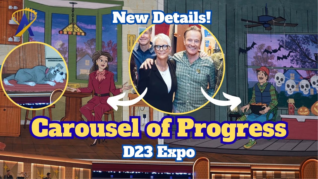 Video thumbnail for Carousel of Progress REIMAGINED! Bryan Cranston & Jamie Lee Curtis Join + Walt Disney Animatronic!