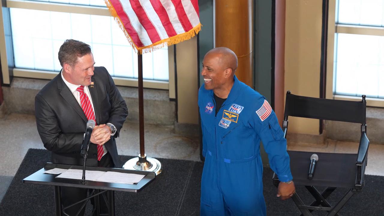 Video thumbnail for Reception and conversation with Artemis II crew at UN Headquarters.