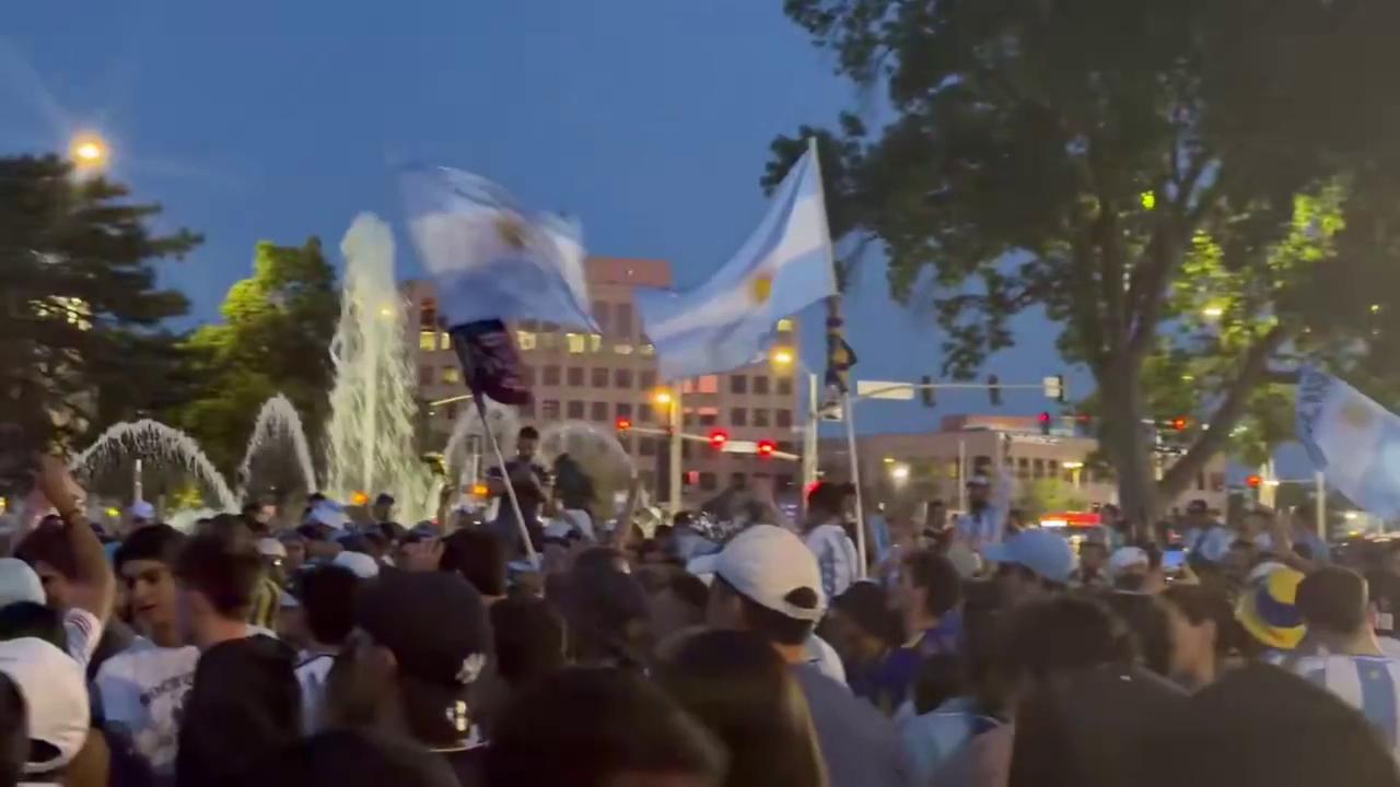 Video thumbnail for US: Argentina Fans Turn Kansas City Into A Sea Of Sky Blue And White Ahead Of World Cup Opener.