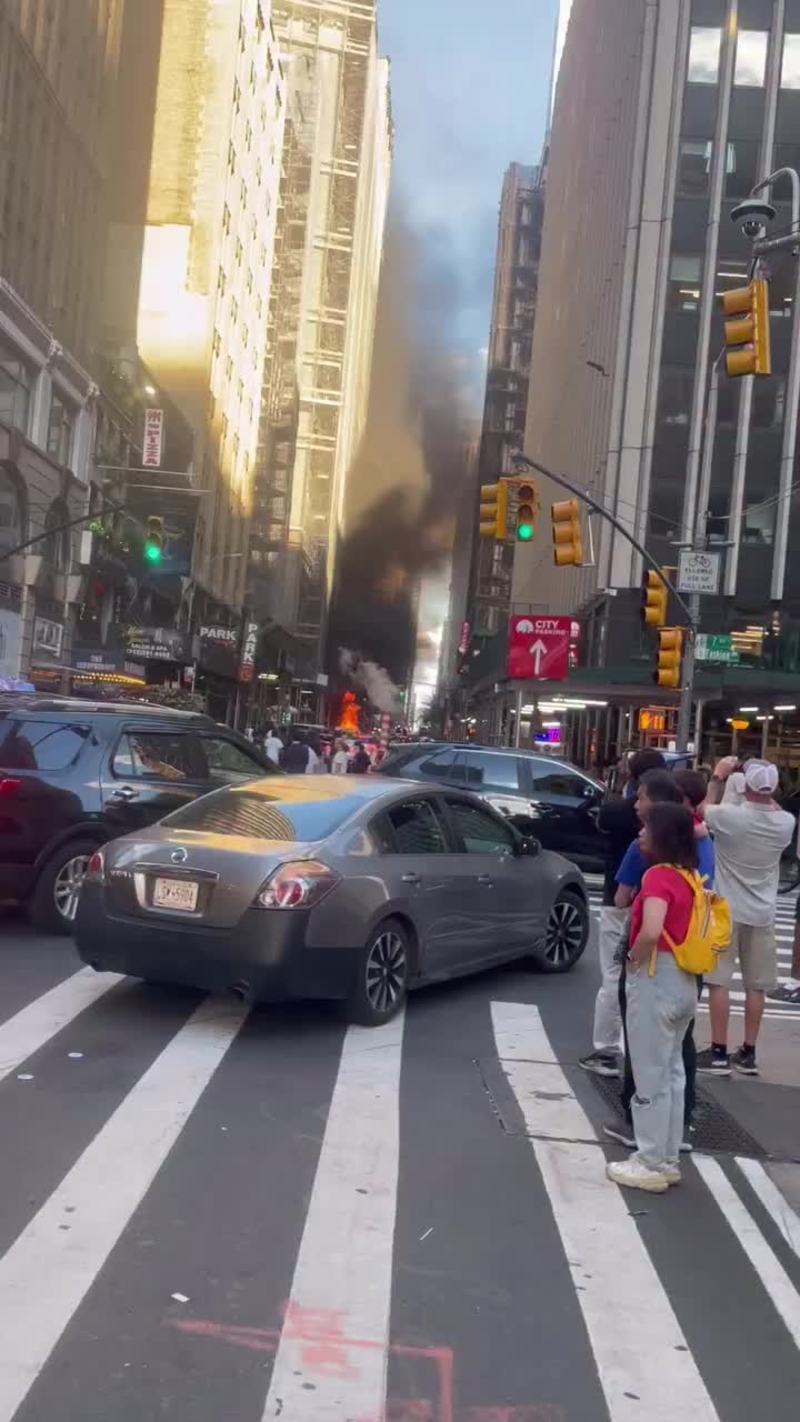 Video thumbnail for Massive Street Fire near Times Square in Midtown Manhattan