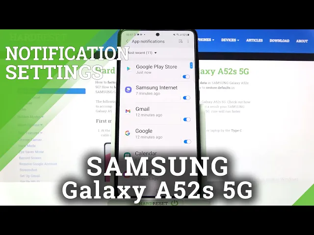 Video thumbnail for How to Turn On / Off App Notifications on Samsung Galaxy A52s 5G – Manage Notifications