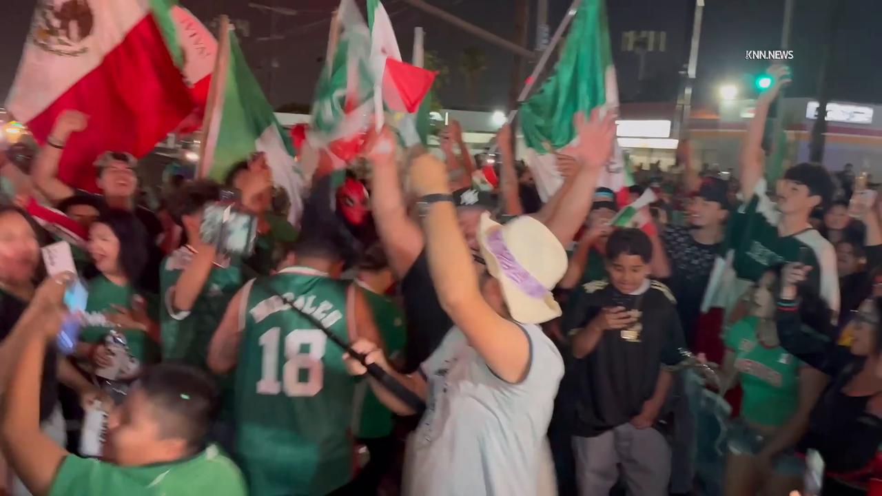 Video thumbnail for US, Los Angeles: Pacoima Mexico Fans Celebrate World Cup Victory Part 1.