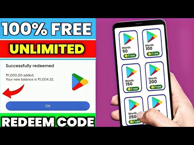 Video thumbnail for Today's New Free Redeem Codes | How to get free redeem code | Free Google Play Redeem Code 2025