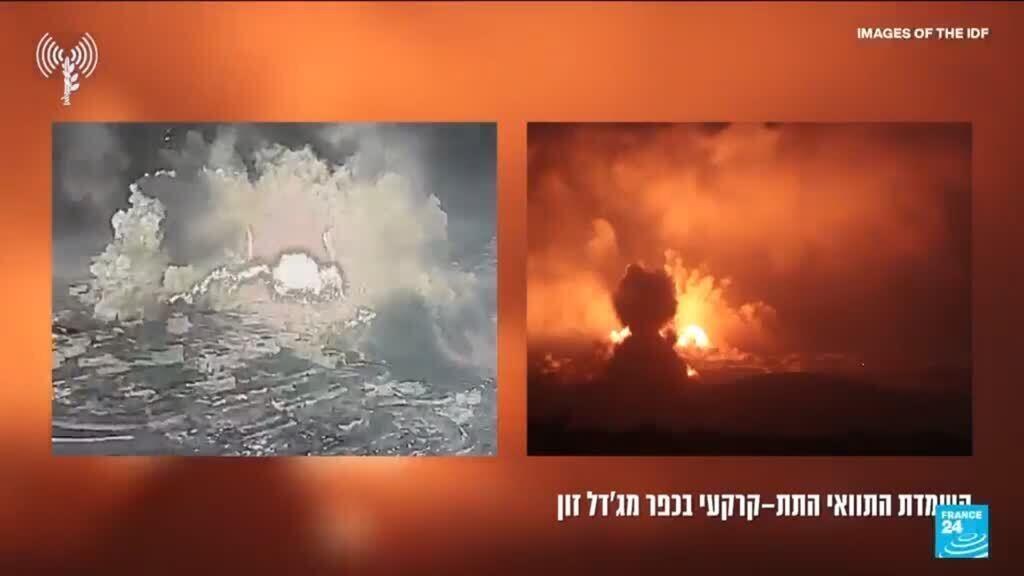 Video thumbnail for Israel says detonates Hezbollah tunnel, strikes south Lebanon