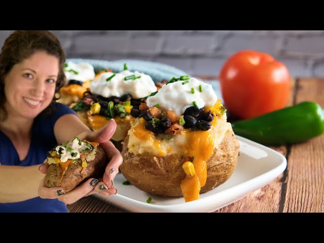 Video thumbnail for The Best Vegan Baked Potato Recipe: Tex-Mex Style!