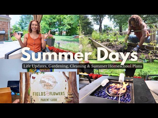 Video thumbnail for Summer Homemaking as a SAHM: Gardening, Cleaning & Homeschool | Slow Living Vlog