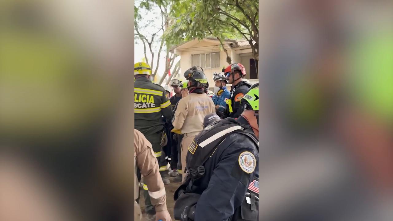 Video thumbnail for Colombia: US rescue teams support earthquake response in Colombia's Cali.