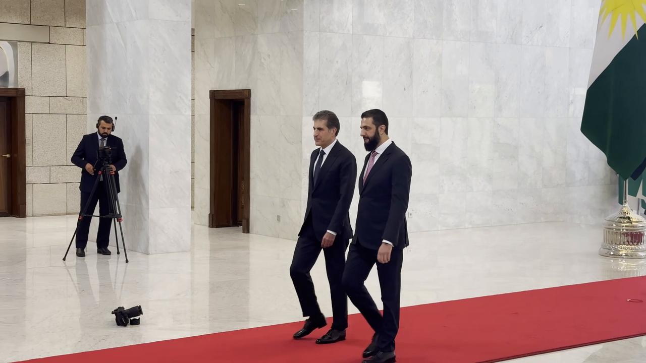 Video thumbnail for Syria: Iraqi Kurdish regional leader meets Syrian president on 1st visit to Damascus.