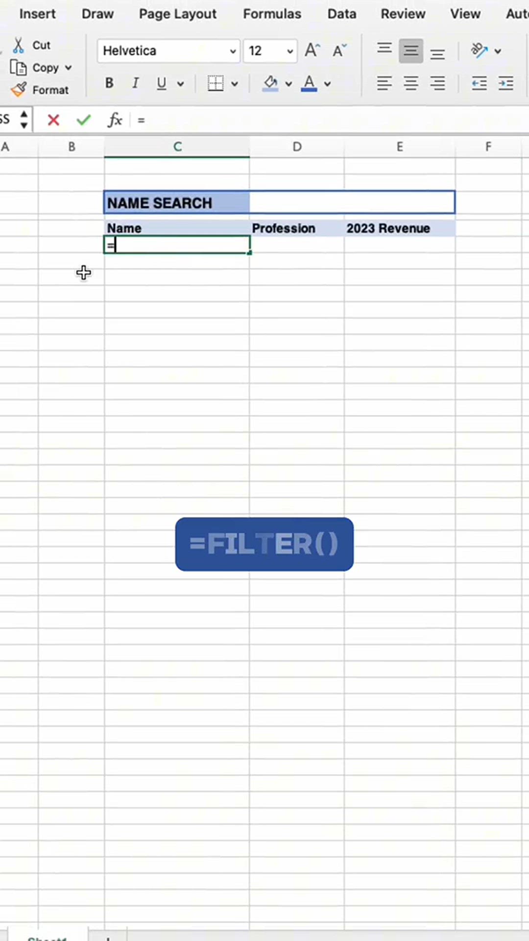 'Video thumbnail for Create a dynamic search box in #excel without using any VBA '