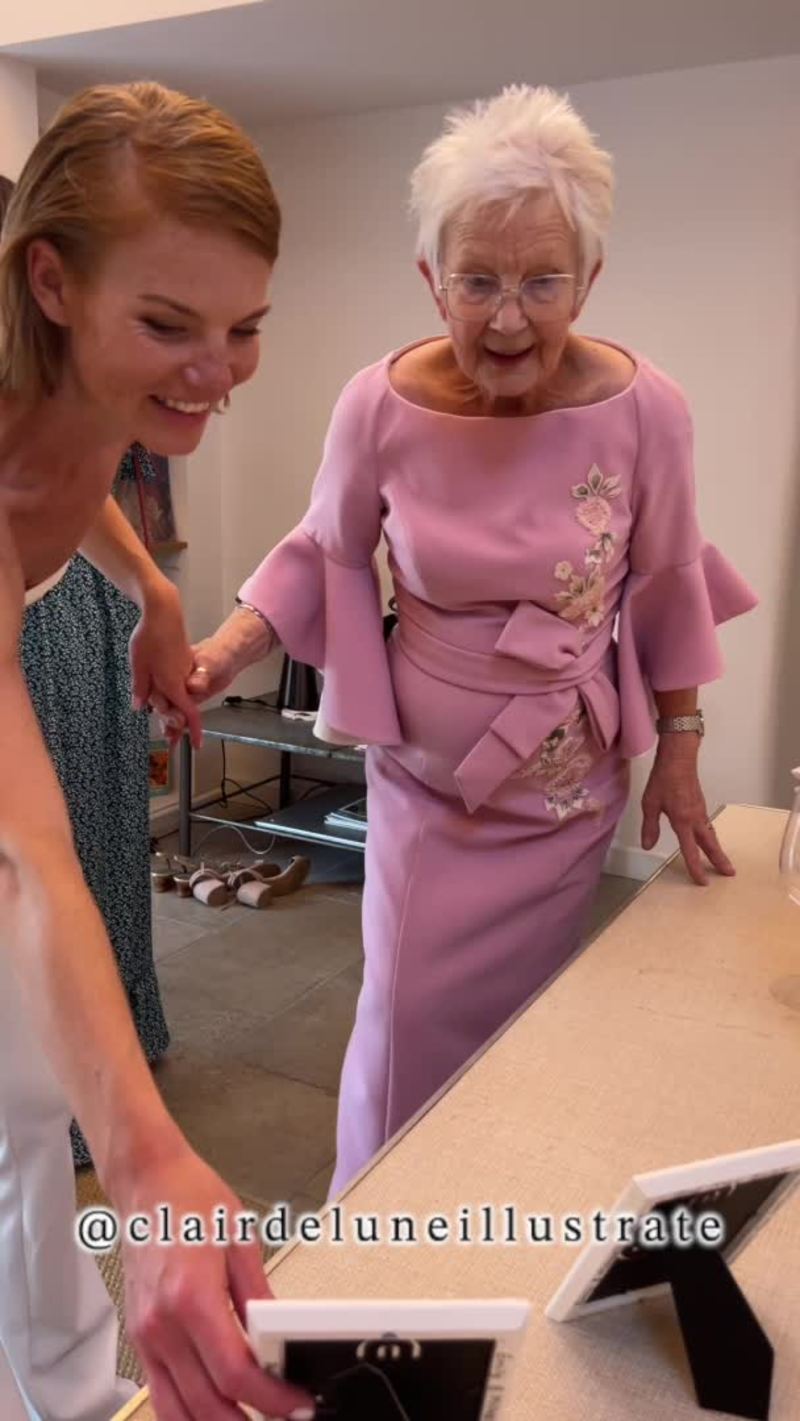 Video thumbnail for Grandma Reacts to Wedding Illustration of Late Grandad