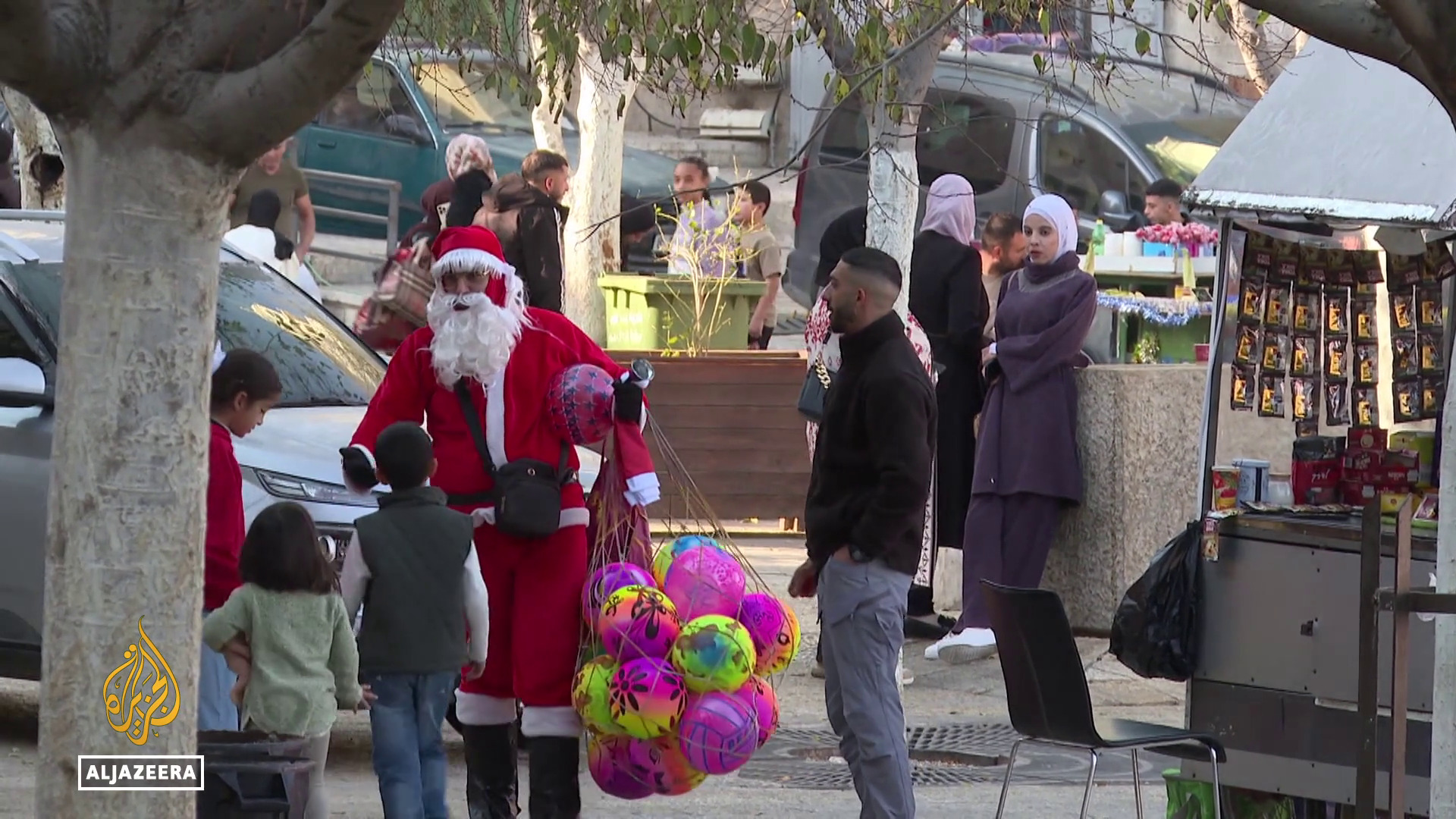 Video thumbnail for Christmas season starts in Palestine: Palestinians hope Christmas will boost their economy