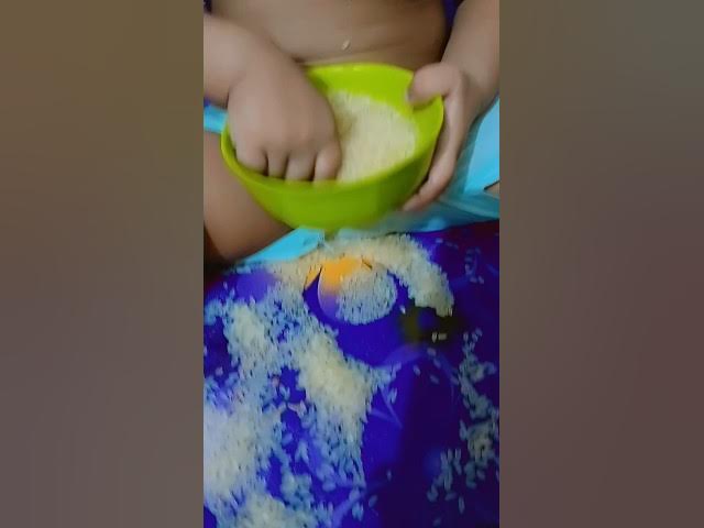 Video thumbnail for #my little boy plays to rice..#funny time#say massallah