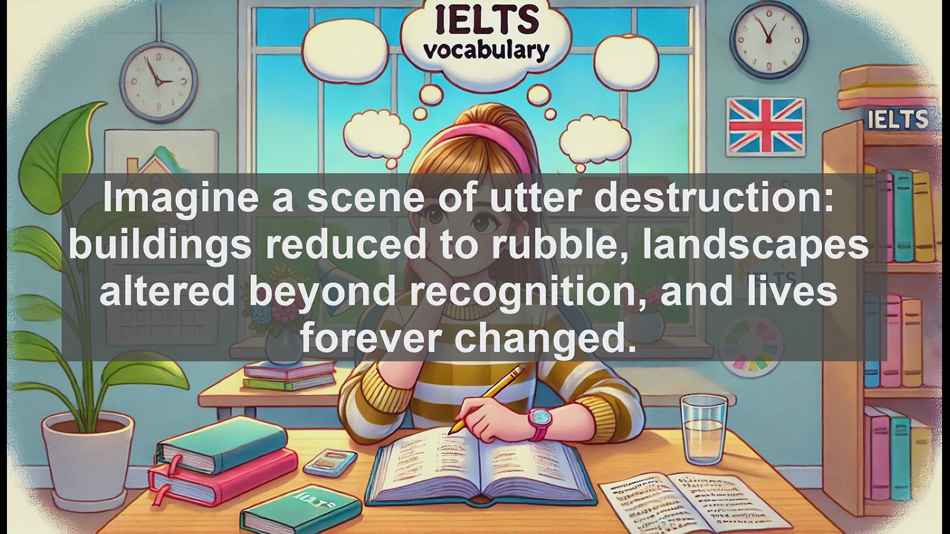 'Video thumbnail for 5000 Must Know IELTS 8.0 Vocabulary - Mastering 'Devastation': Boost Your IELTS Vocabulary'