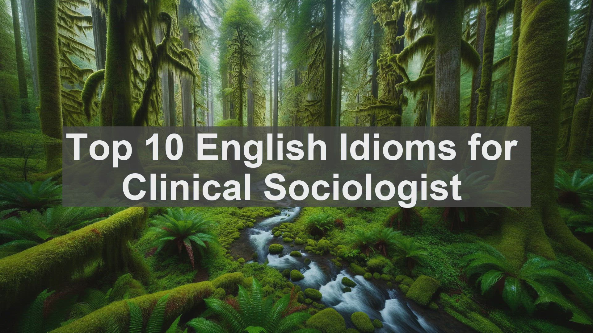 'Video thumbnail for Top 10 English Idioms for Clinical Sociologist'